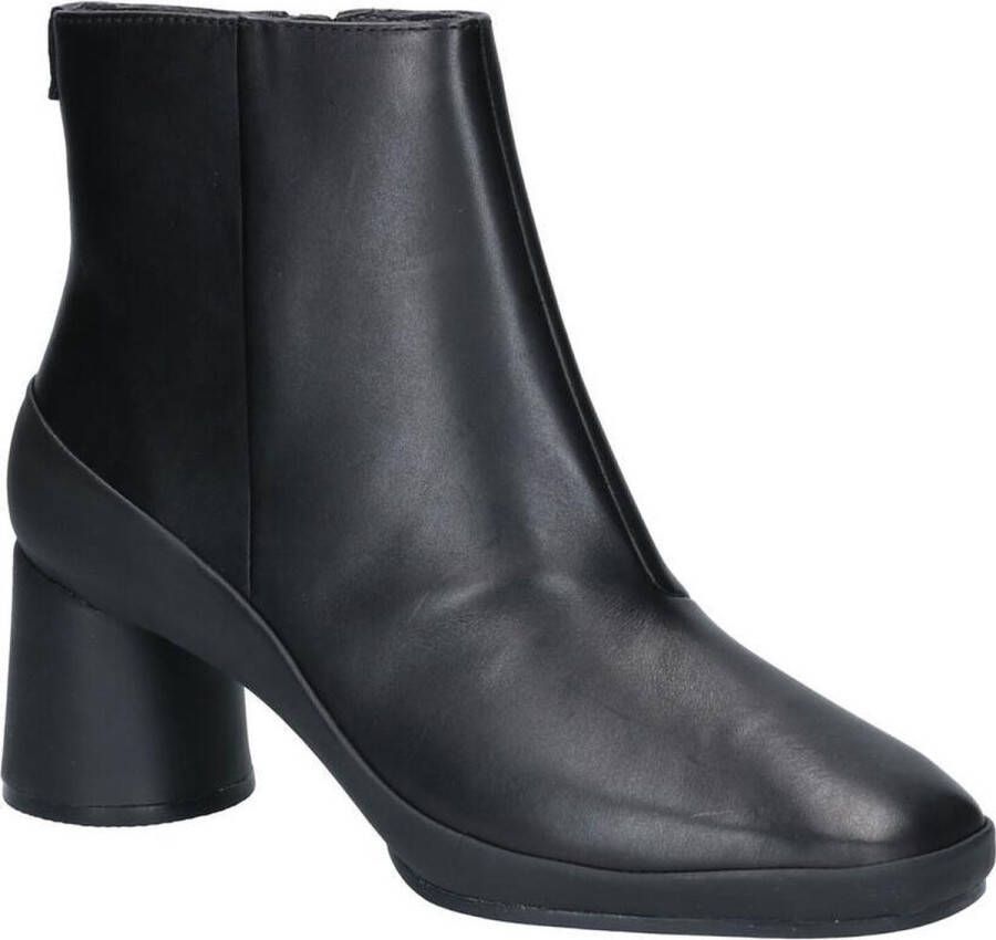 Camper Zwarte Leren Enkellaarzen met Hak Black Dames