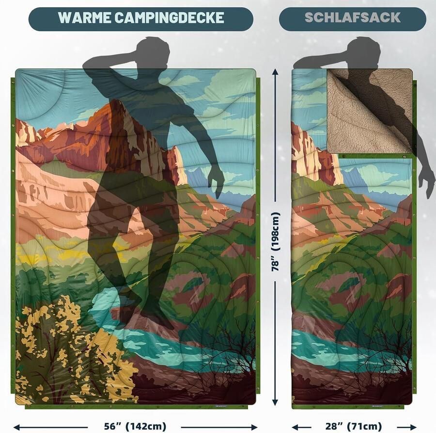 Campingdeken waterafstotend inpakbaar 200x