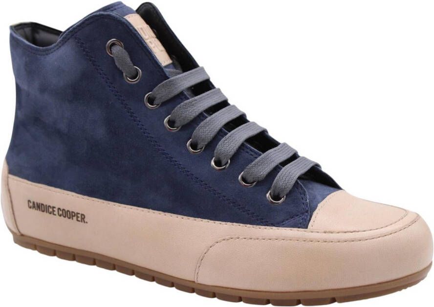 Candice Cooper Leather and velour ankle sneakers Plus Blue Dames