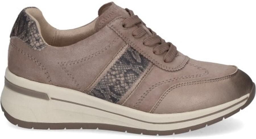 Caprice art. 9-23302-47 345 taupe dames sneaker veter rits