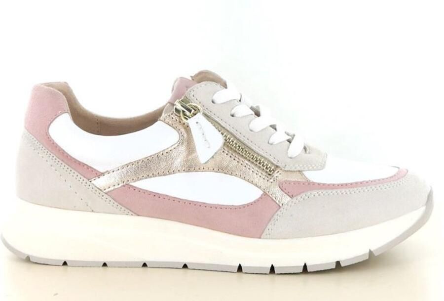 CAPRICE Sneakers laag taupe goud poederroze wit