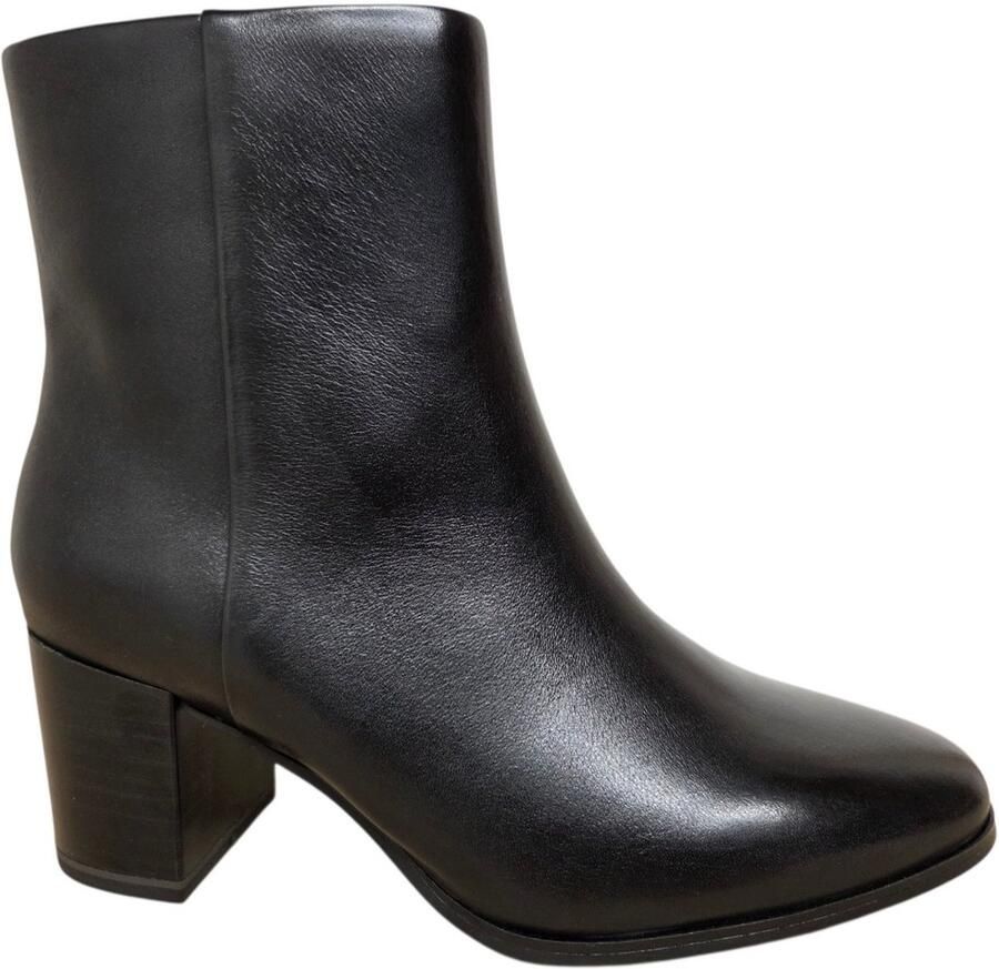Caprice Black Enkellaarzen Zwart Leer Dames Zwart