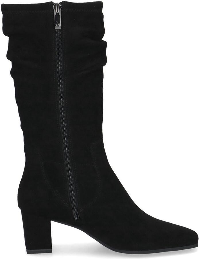 Caprice Black Lange Laarzen Zwart Suede Dames Zwart