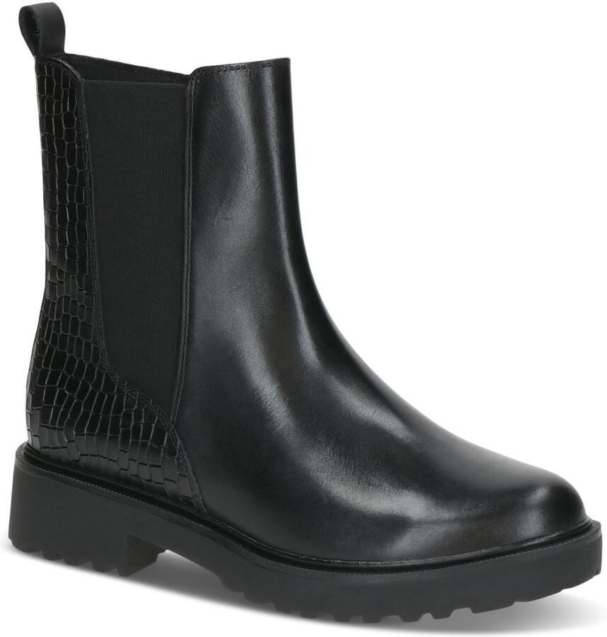 Caprice Chelsea-boots blokhak enkellaarsjes met reptielenprint