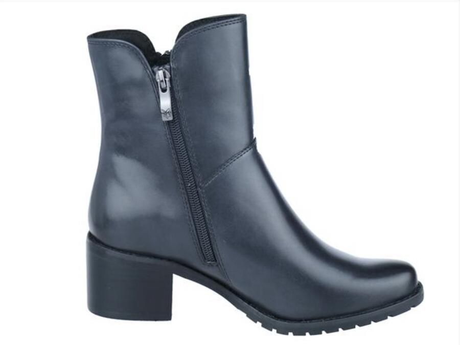 Caprice Laarsjes blokhak business schoen met twee ritsen