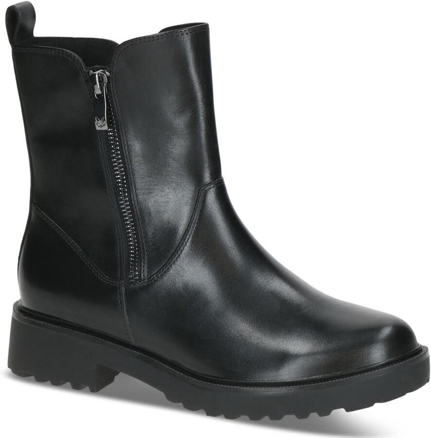 Caprice Chelsea-boots blokhak enkellaarsjes met sierritssluiting aan de buitenkant