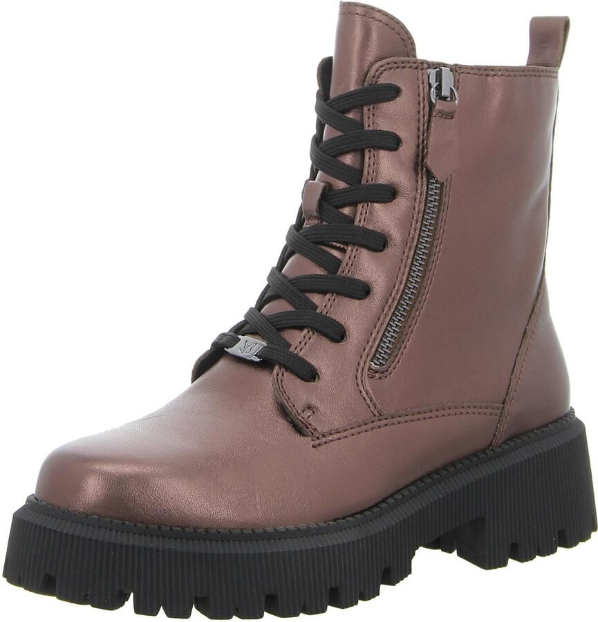 Caprice Veterschoenen blokhak veterlaarsje sierritssluiting aan de buitenkant