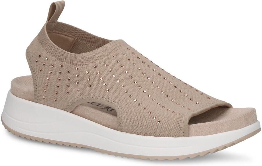 Caprice Plateausandalen sleehak instapper comfortschoen met glanzende strassstenen