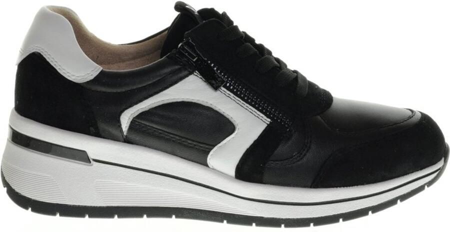Caprice Sneakers met sleehak vrijetijdsschoen lage schoen veterschoen met contrastafwerking breedte h