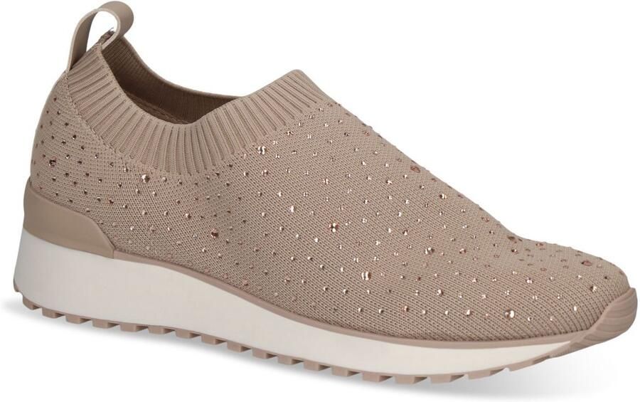 Caprice Slip-on sneakers slipper vrijetijdsschoen lage schoen met fonkelende strass-steentjes