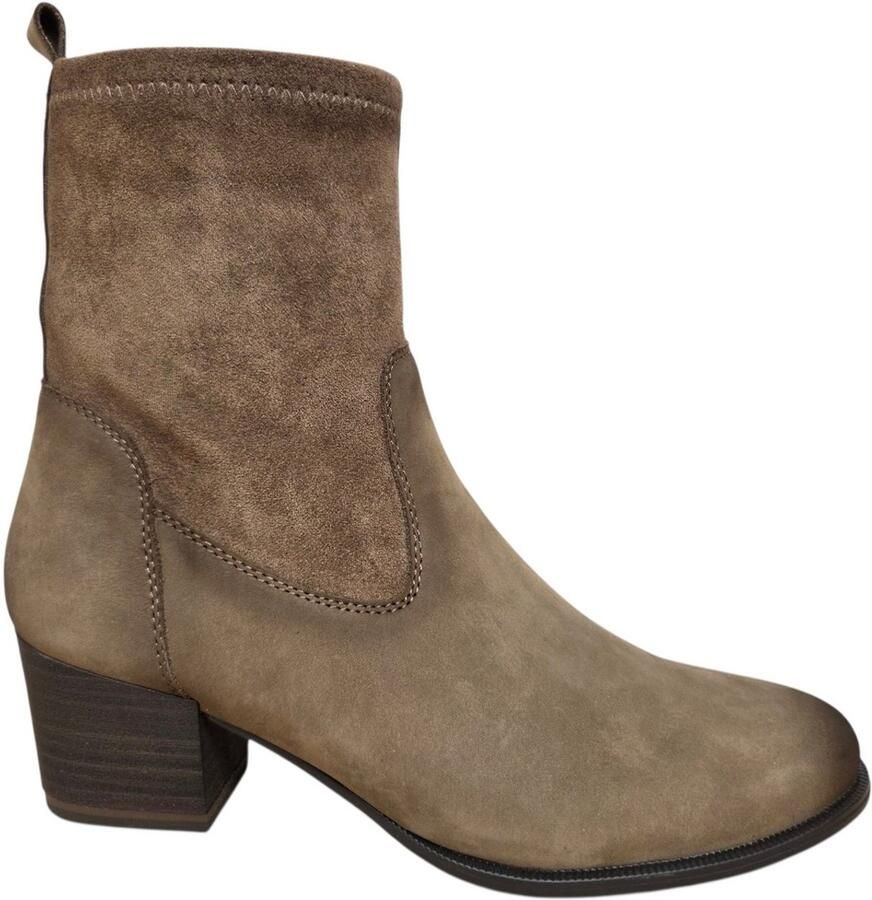 Caprice G DK Taupe Enkellaarzen Donker Taupe Suede Dames Taupe