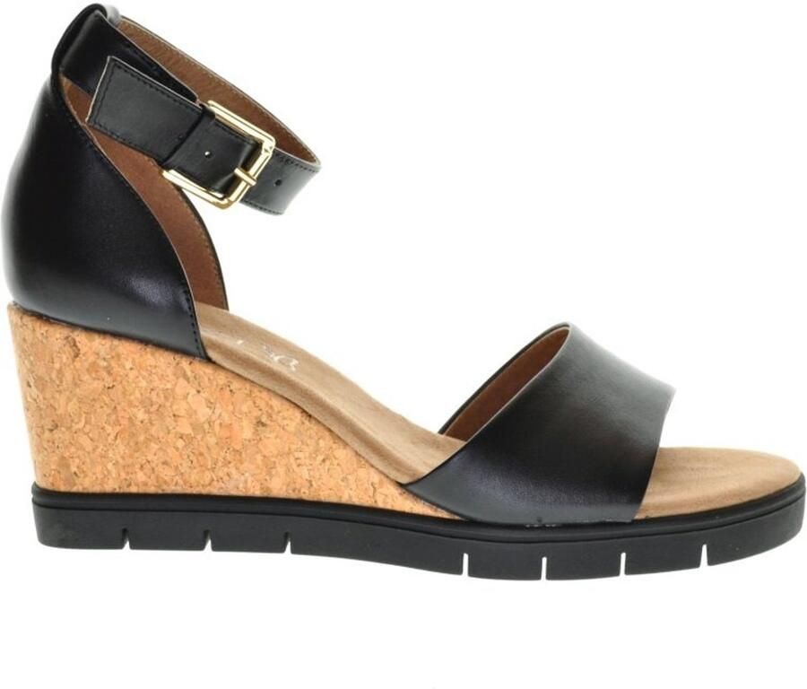 Caprice Sandalen Sleehak Zwart Leder