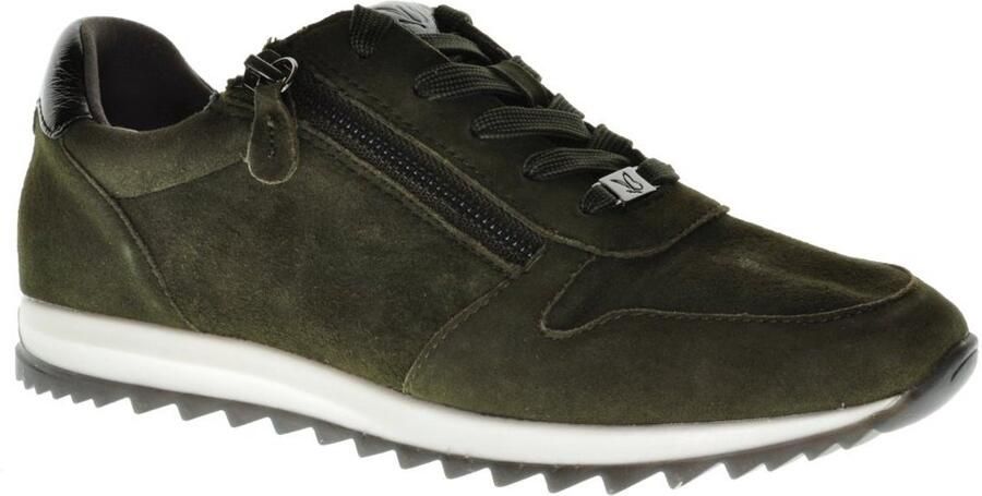 Caprice Mila leren sneakers olijfgroen