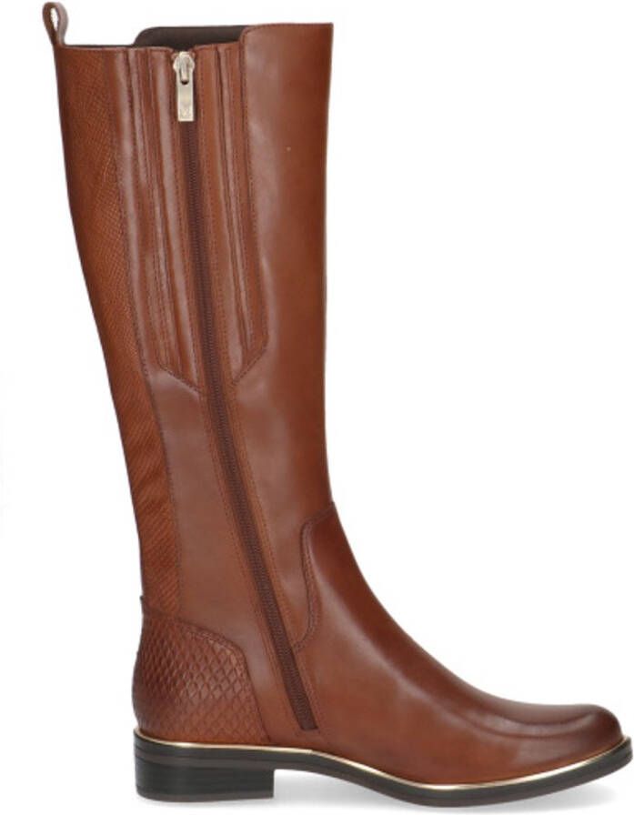 Caprice Cognac Combi Leren Dames Laarzen Cogna