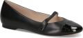 Caprice Ballerina's met riempje comfort schoen business schoen flats met klittenbandriempjes - Zwart