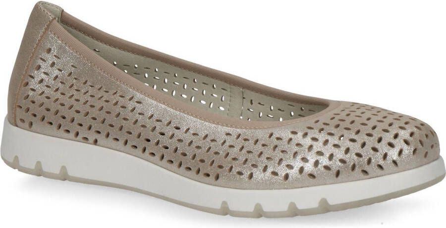 Caprice Witte Softnap Casual Gesloten Ballerina's White Dames