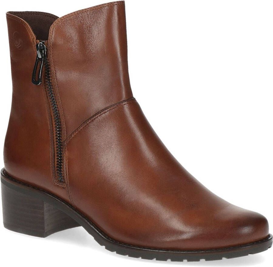 Caprice Laarsjes blokhak business schoen met twee ritsen