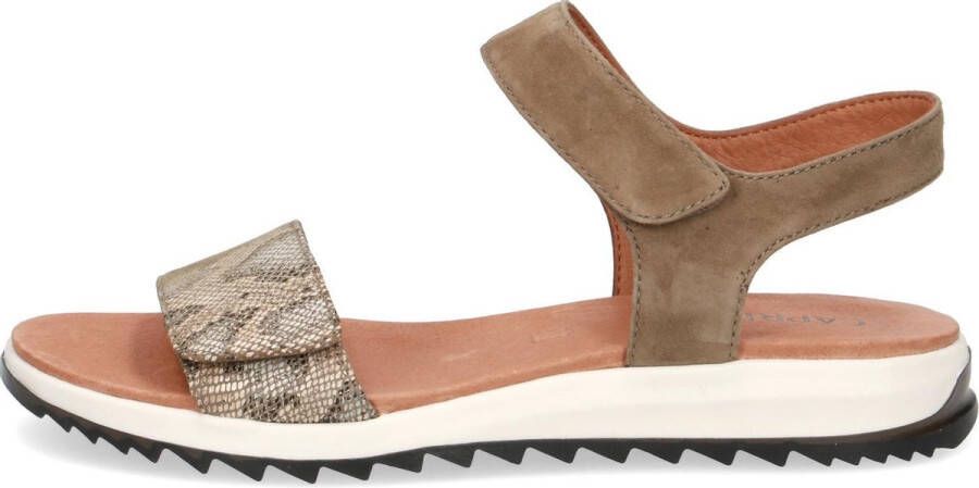 Caprice Maddie suède sandalen met slangenprint olijfgroen - Foto 2