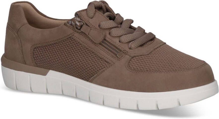 Caprice Sneakers met sleehak vrijetijdsschoen lage schoen veterschoen in comfortwijdte h = zeer breed