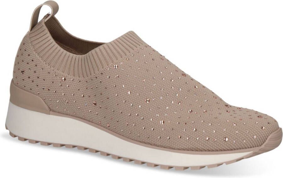 Caprice Slip-on sneakers slipper vrijetijdsschoen lage schoen met fonkelende strass-steentjes