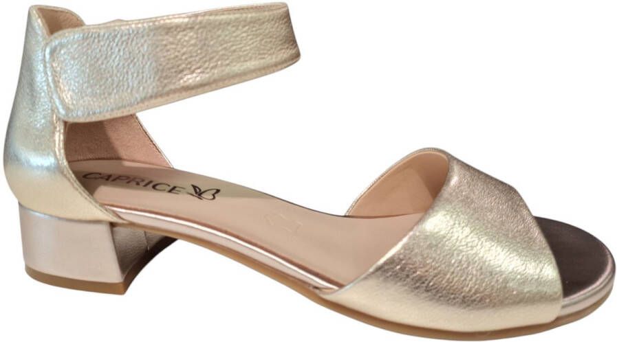 Caprice Leren Dames Sandaaltje Goud Metalli