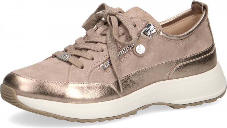 Caprice Namika comfort leren sneakers beige goud