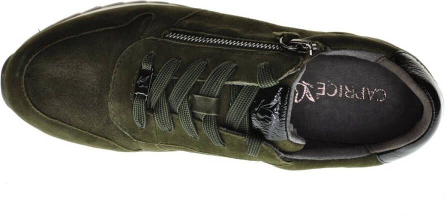 Caprice Mila leren sneakers olijfgroen