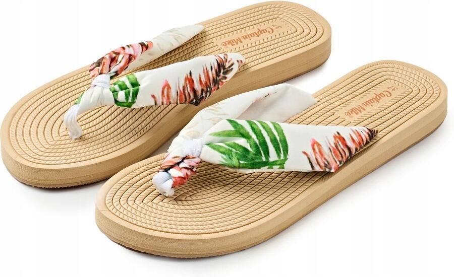 Captain Mike Dames Slippers Wit Bloemenprint Comfortabel & Sneldrogend