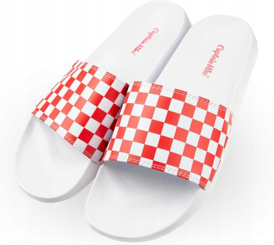 Captain Mike Geruite Slippers Wit-Rood