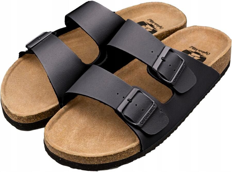 Captain Mike Heren Kurken Slippers Zwart met Gesp