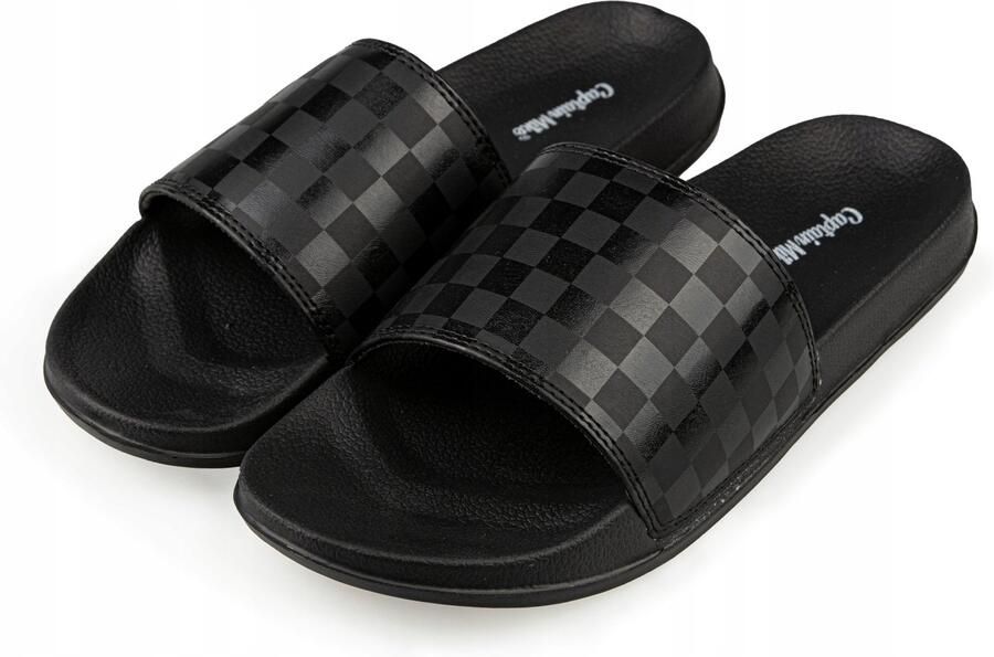 Captain Mike heren slippers geruit zwart