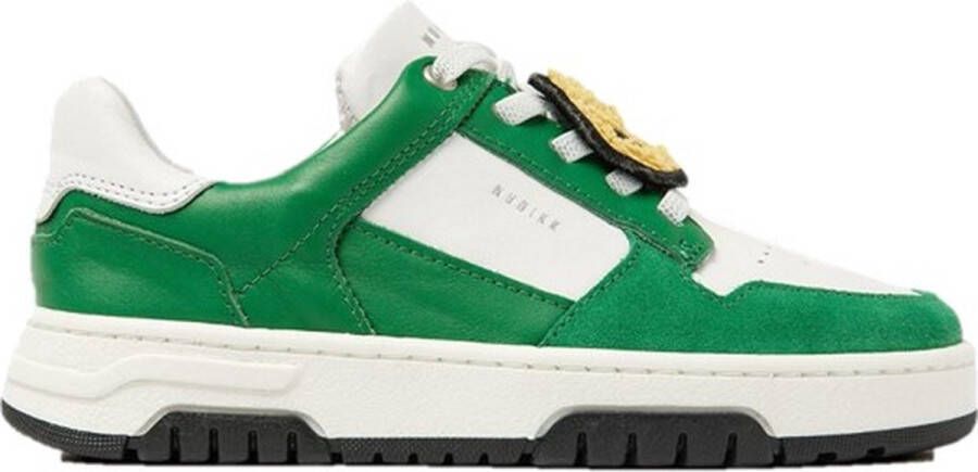 Nubikk Basket Court leren sneakers wit groen Jongens Leer Meerkleurig 27