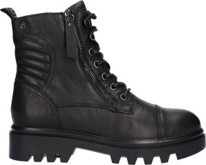 Carmela Dames Bikerboots | Zwart | Leer