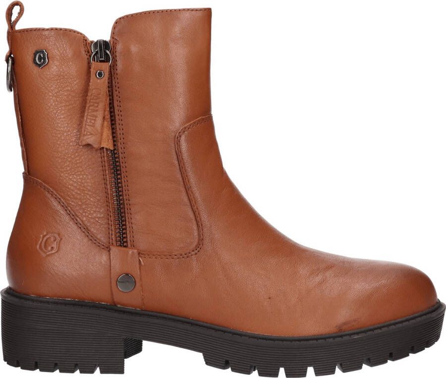 Carmela Dames Chelsea Boots met rits Camel Leer