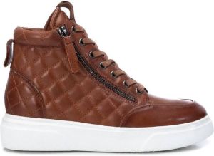 Carmela Dames Sneakers Halfhoog Camel Cognac Leer C6796502