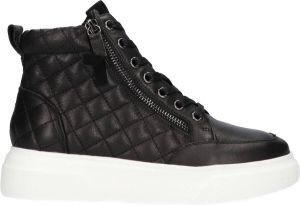 Carmela Dames Sneakers Halfhoog | Zwart | Leer