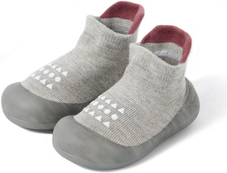 Casalora Baby Schoentjes Unisex Anti-slip Zachte Zool Comfortabel en Ade d Grijs