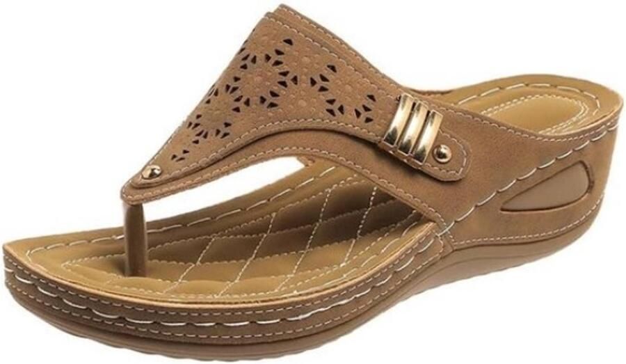 Casalora Kraftverdia Generisch Orthopedische sandalen voor dames met ondersteuning van de voetboog wigvormige slippers comfortabel elegant casual strandpantoffels