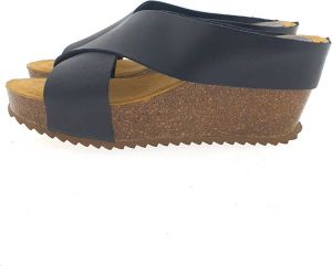 Casarini 23002 plateau kruisband slipper zwart