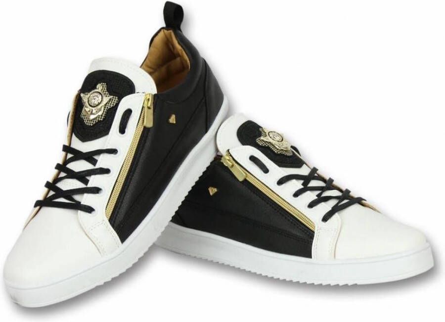 Cash Money Heren Schoenen Heren Sneaker Bee Black White Gold CMS97 Wit Zwart Maten: