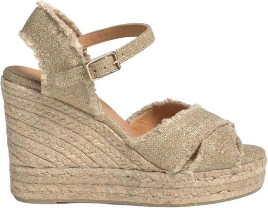 Castañer Verhoog je stijl met Bromelia Espadrille Sleehak Sandalen Beige Dames