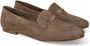 Amelie Dames Leren Chunky Loafers Mocassins Instappers Wit Crème - Thumbnail 1