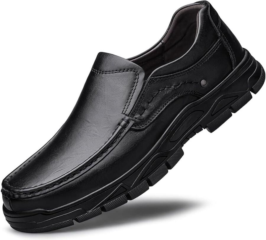 Casual slip-on loafers van leer