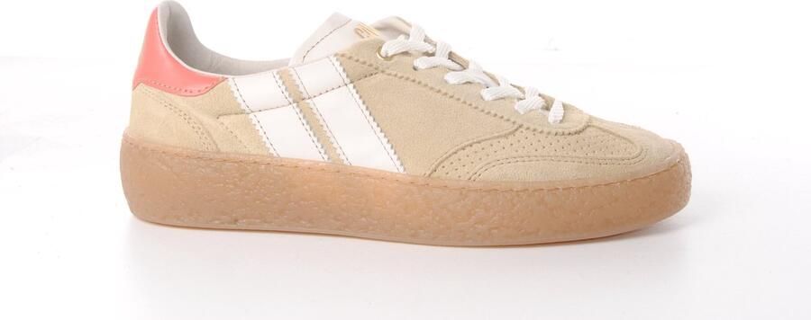Caval dames sneaker asymmetrisch in beige suede