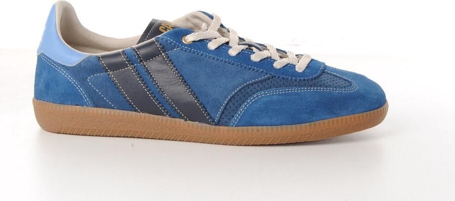 Caval heren sneaker asymmetrisch blauwe suède
