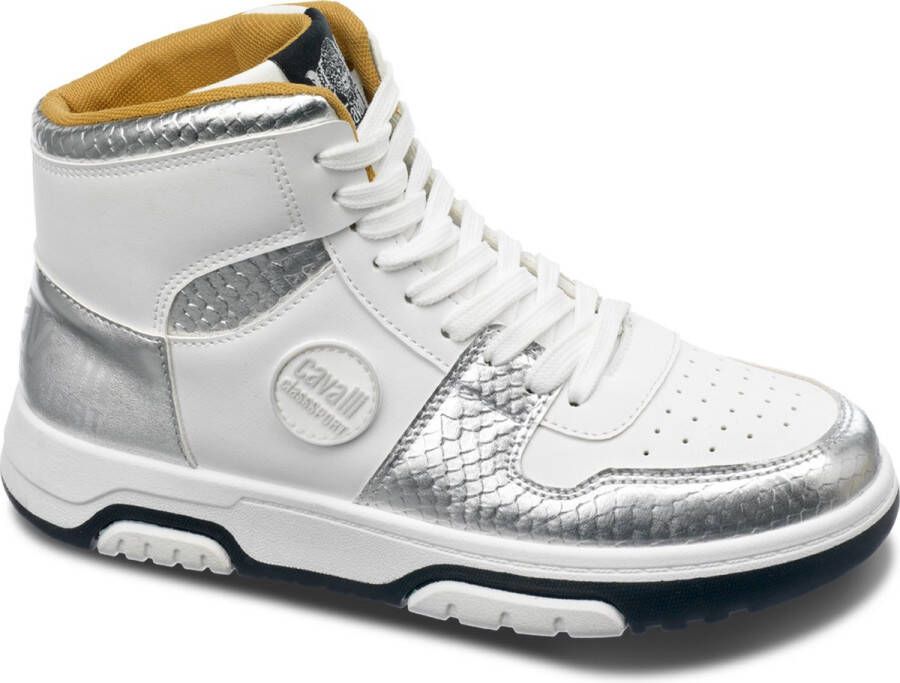 Cavalli Class Glitterende Synthetisch Leren Sneakers voor Vrouwen White Dames