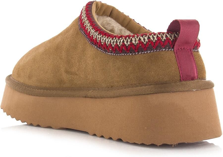 S C SC cognac boots met warme voering Suede Dames - Foto 2