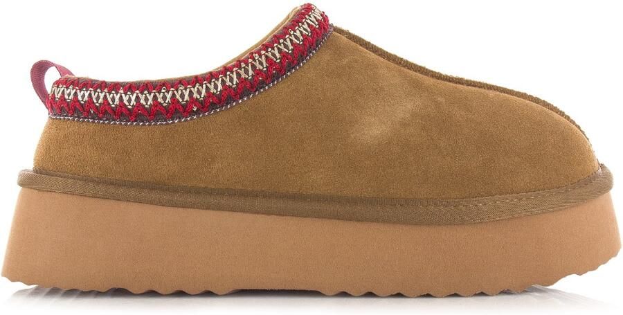 S C SC cognac boots met warme voering Suede Dames