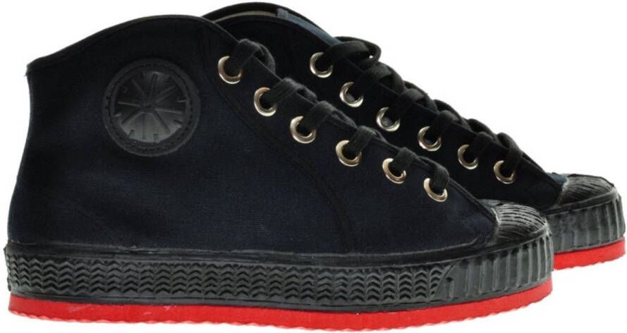 Cebo Black Sneakers Red Outsole