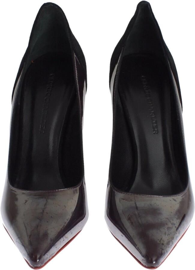 Cédric Charlier Grijs zwart leer suède hakken pumps schoenen